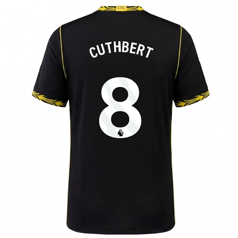 Danxen Criança Camisola Erin Cuthbert #8 Preto Amarelo Alternativa 2026/27 Camisa