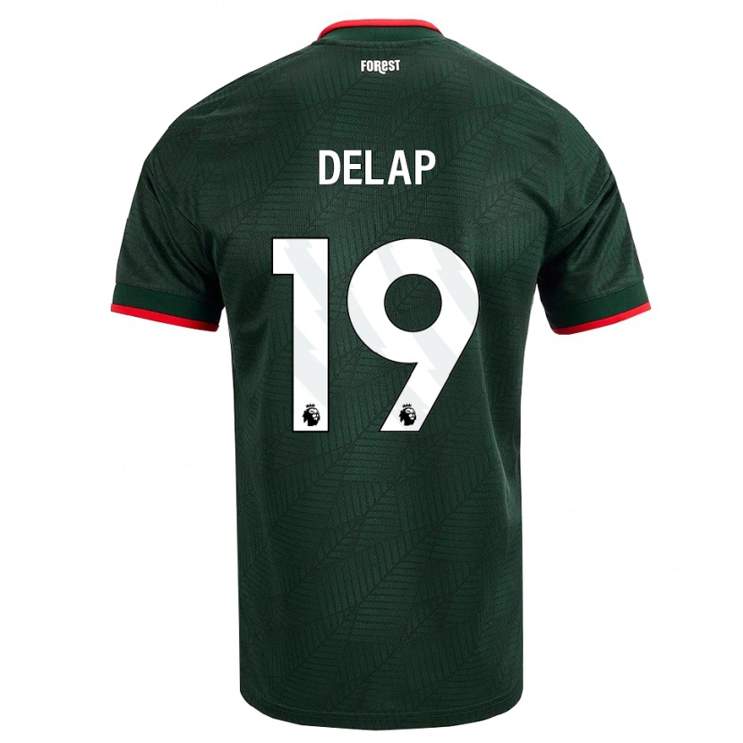 Danxen Criança Camisola Liam Delap #19 Verde Escuro Vermelho Alternativa 2026/27 Camisa