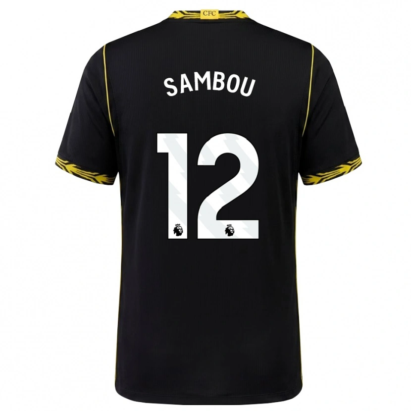 Danxen Criança Camisola Gabriel Sambou #12 Preto Amarelo Alternativa 2026/27 Camisa