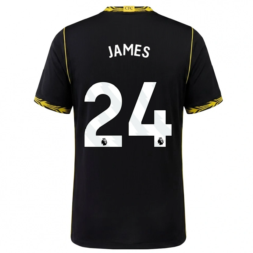Danxen Criança Camisola Reece James #24 Preto Amarelo Alternativa 2026/27 Camisa
