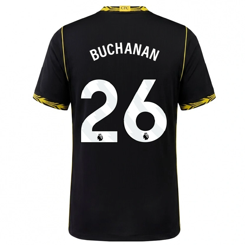 Danxen Criança Camisola Kadeisha Buchanan #26 Preto Amarelo Alternativa 2026/27 Camisa