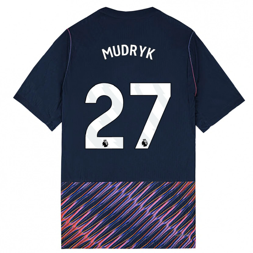 Danxen Criança Camisola Mykhaylo Mudryk #27 Azul Real Branco Alternativa 2026/27 Camisa