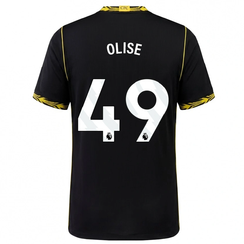 Danxen Criança Camisola Richard Olise #49 Preto Amarelo Alternativa 2026/27 Camisa