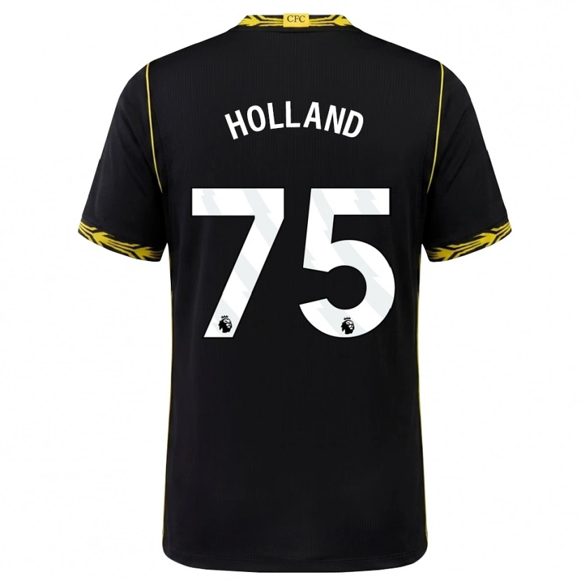 Danxen Criança Camisola Charlie Holland #75 Preto Amarelo Alternativa 2026/27 Camisa