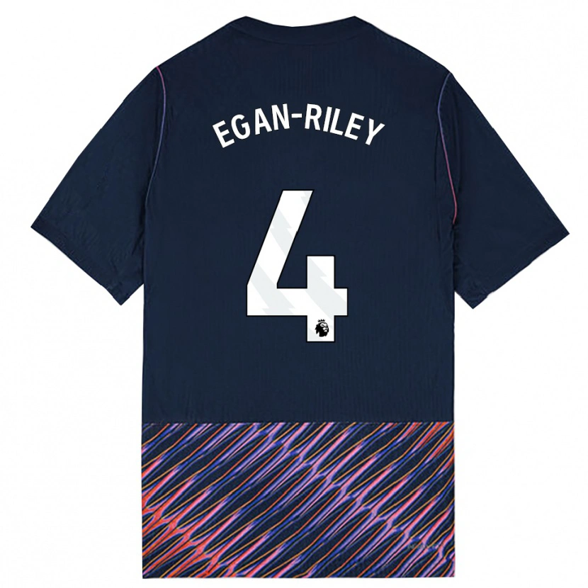Danxen Criança Camisola Roman Egan-Riley #4 Azul Real Branco Alternativa 2026/27 Camisa