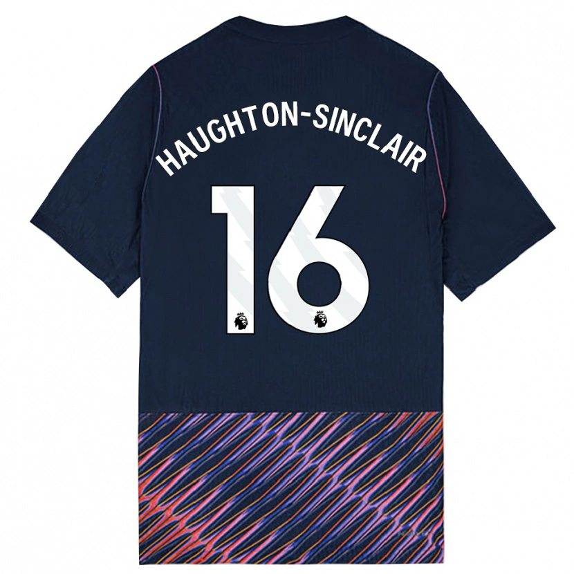 Danxen Criança Camisola Ashiah Haughton-Sinclair #16 Azul Real Branco Alternativa 2026/27 Camisa