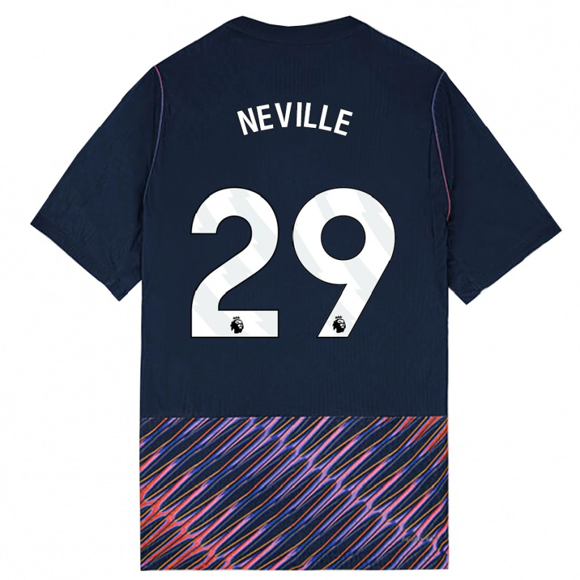 Danxen Criança Camisola Ashleigh Neville #29 Azul Real Branco Alternativa 2026/27 Camisa