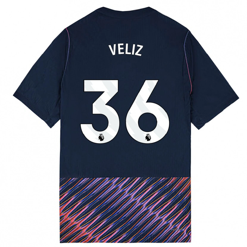 Danxen Criança Camisola Alejo Véliz #36 Azul Real Branco Alternativa 2026/27 Camisa