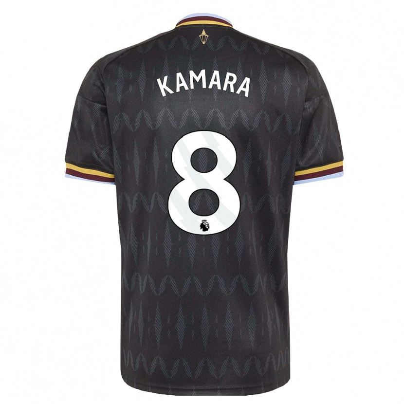 Danxen Criança Camisola Boubacar Kamara #8 Cornflowerblue Preto Amarelo Alternativa 2026/27 Camisa