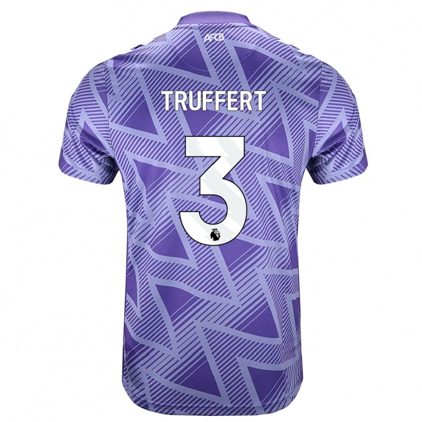 Danxen Criança Camisola Adrien Truffert #3 Palevioletred Branco Alternativa 2026/27 Camisa