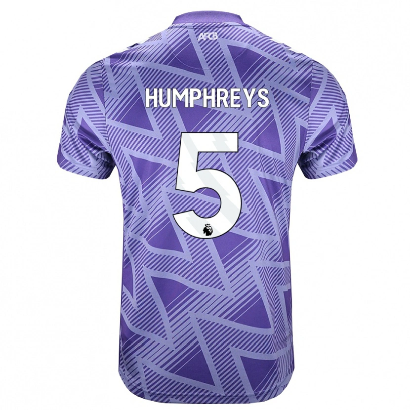 Danxen Criança Camisola Holly Humphreys #5 Palevioletred Branco Alternativa 2026/27 Camisa
