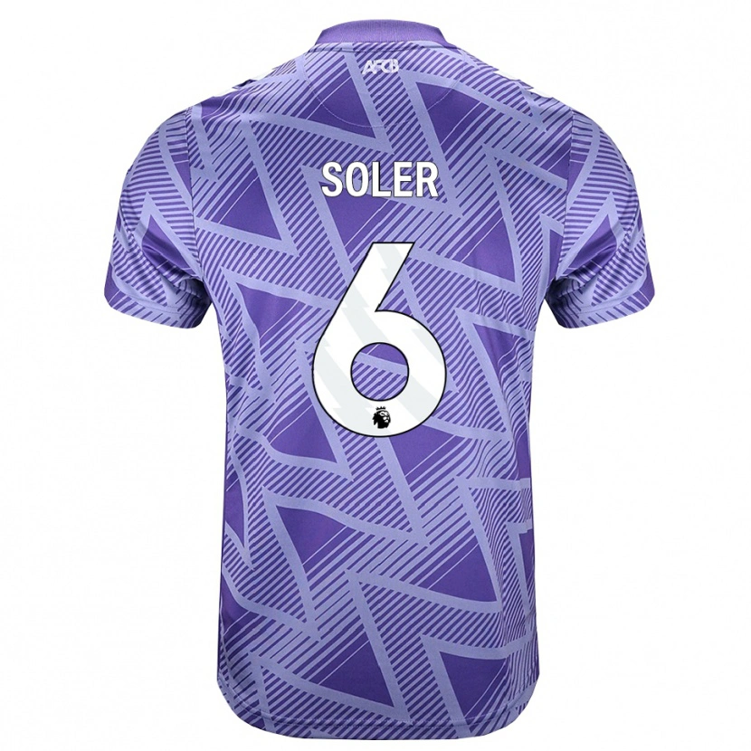 Danxen Criança Camisola Julio Soler #6 Palevioletred Branco Alternativa 2026/27 Camisa