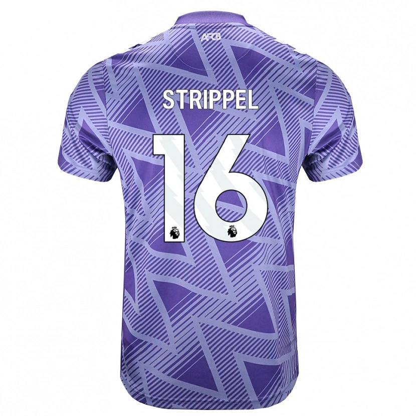 Danxen Criança Camisola Ellie Strippel #16 Palevioletred Branco Alternativa 2026/27 Camisa