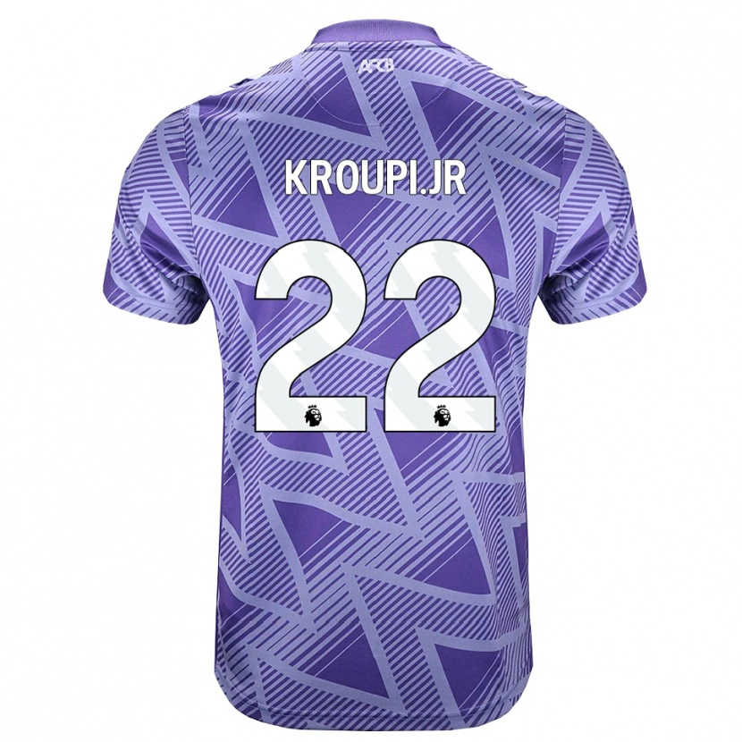 Danxen Criança Camisola Junior Kroupi #22 Palevioletred Branco Alternativa 2026/27 Camisa