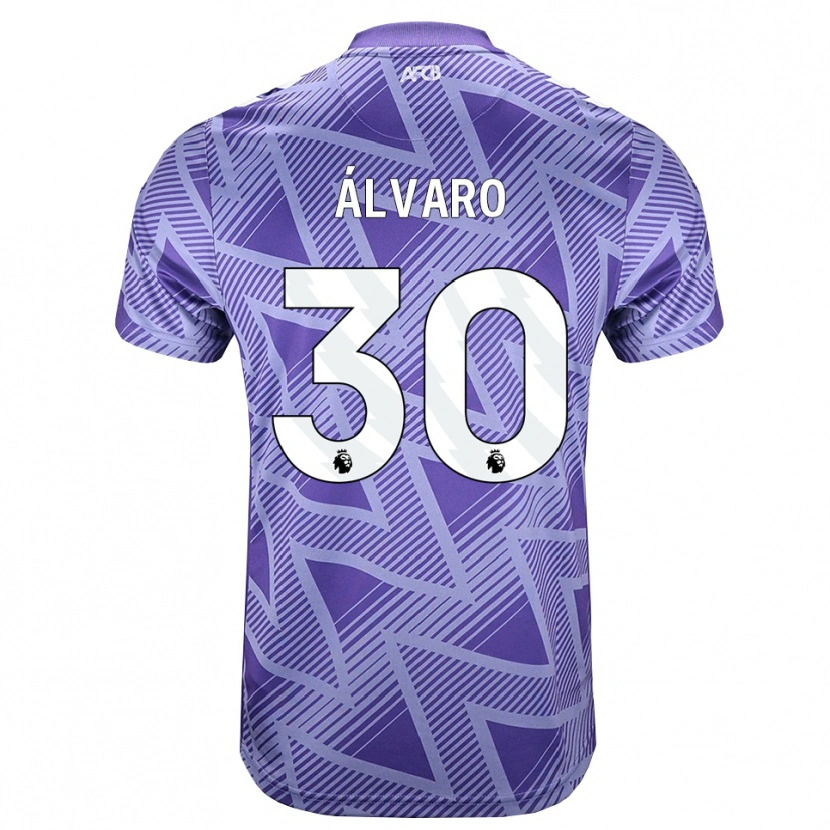 Danxen Criança Camisola Álvaro Rodríguez #30 Palevioletred Branco Alternativa 2026/27 Camisa