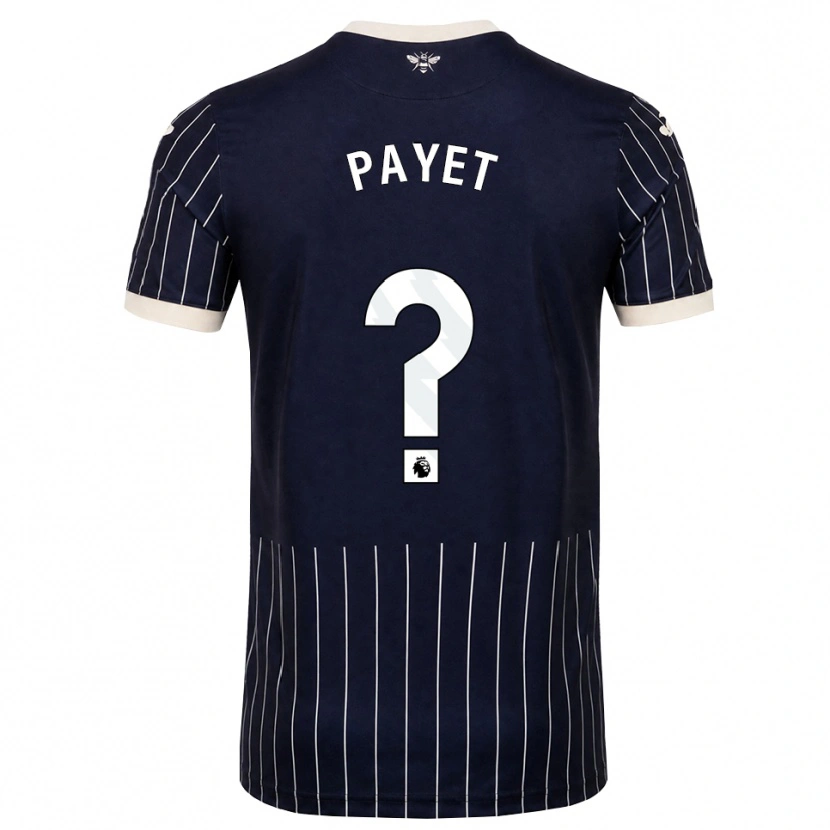 Danxen Criança Camisola Trae Payet #0 Preto Branco Alternativa 2026/27 Camisa