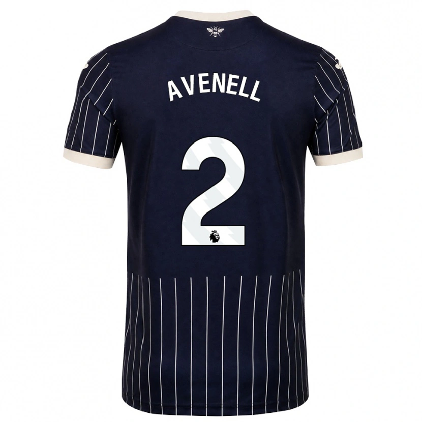 Danxen Criança Camisola Caelan Avenell #2 Preto Branco Alternativa 2026/27 Camisa