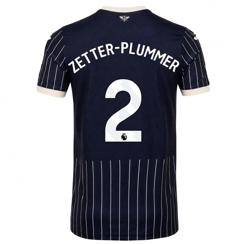 Danxen Criança Camisola Josh Zetter-Plummer #2 Preto Branco Alternativa 2026/27 Camisa