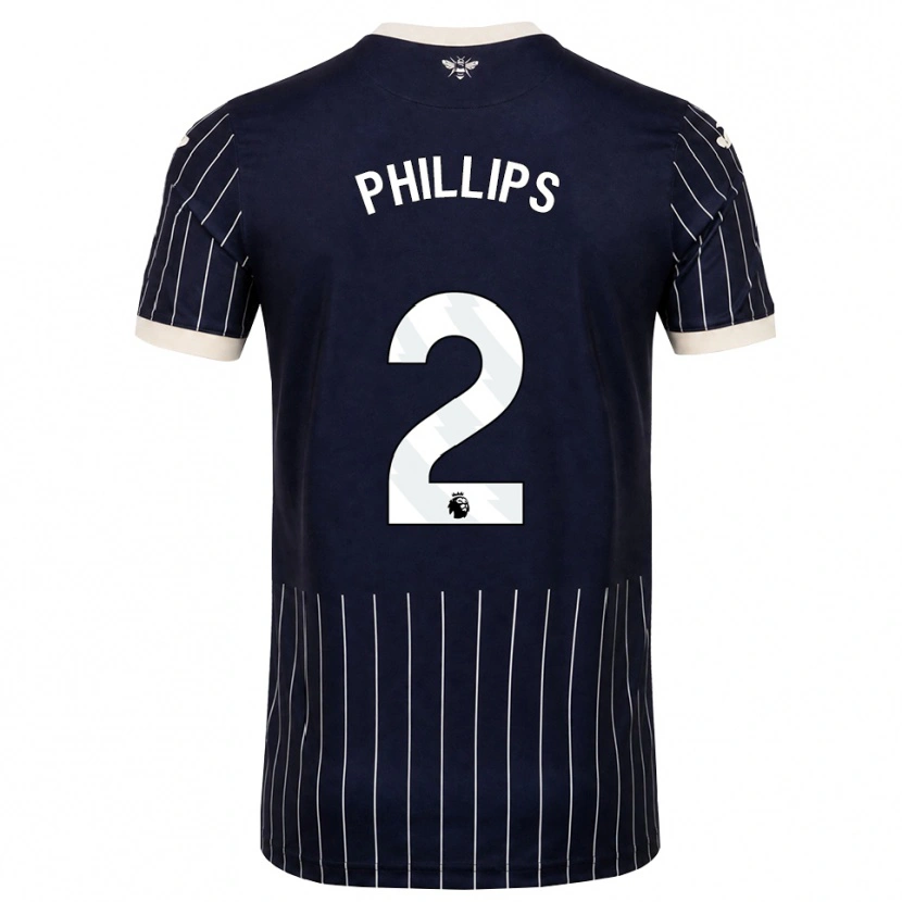 Danxen Criança Camisola Maddie Phillips #2 Preto Branco Alternativa 2026/27 Camisa