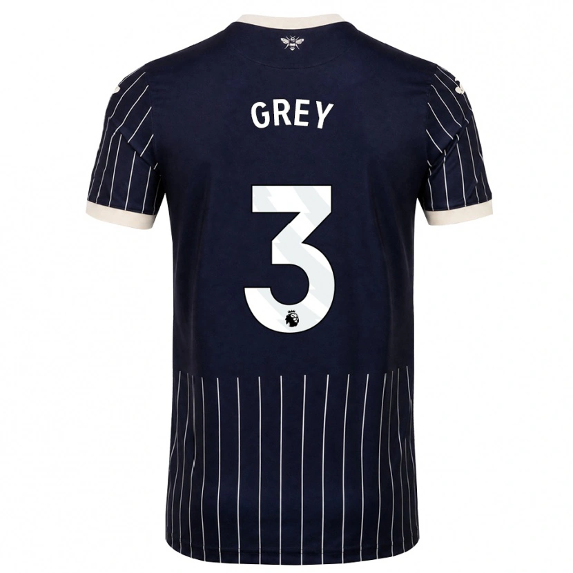 Danxen Criança Camisola Andre Grey #3 Preto Branco Alternativa 2026/27 Camisa