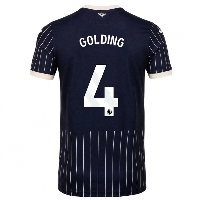 Danxen Criança Camisola Aidan Golding #4 Preto Branco Alternativa 2026/27 Camisa
