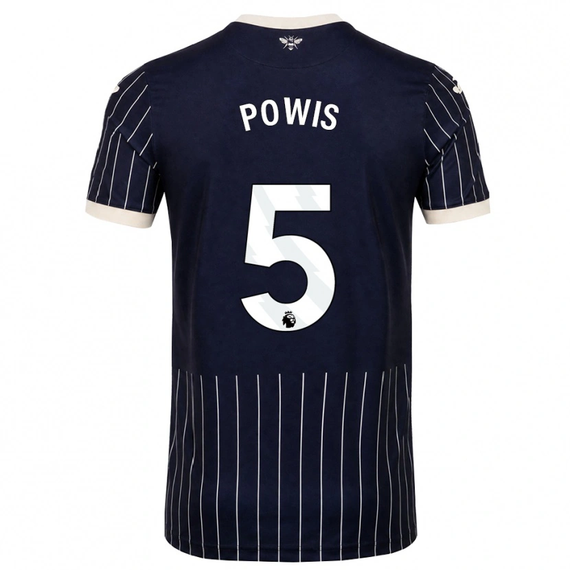Danxen Criança Camisola Isaiah Powis #5 Preto Branco Alternativa 2026/27 Camisa