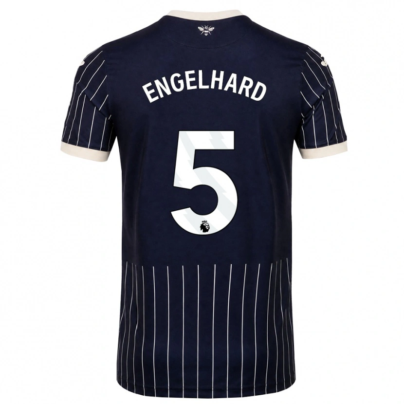 Danxen Criança Camisola Carolin Engelhard #5 Preto Branco Alternativa 2026/27 Camisa