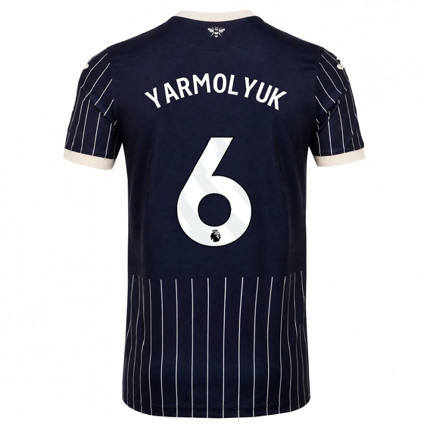 Danxen Criança Camisola Yegor Yarmolyuk #6 Preto Branco Alternativa 2026/27 Camisa