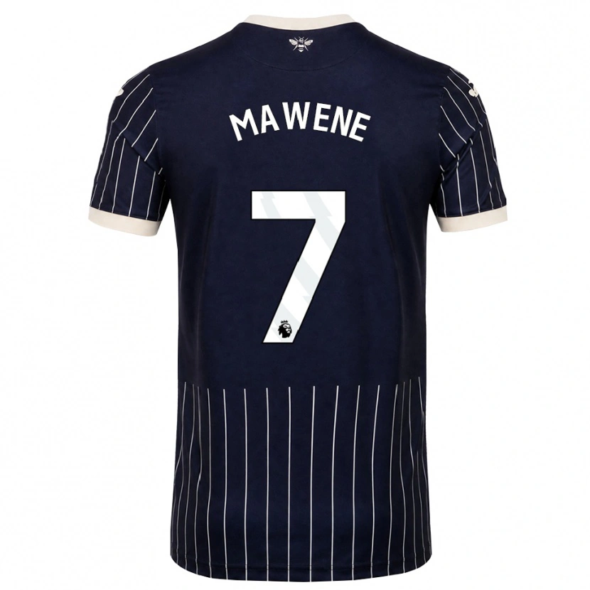 Danxen Criança Camisola Theo Mawene #7 Preto Branco Alternativa 2026/27 Camisa
