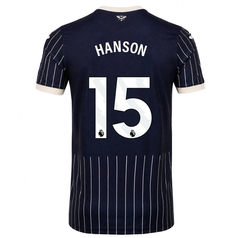 Danxen Criança Camisola Jacob Hanson #15 Preto Branco Alternativa 2026/27 Camisa