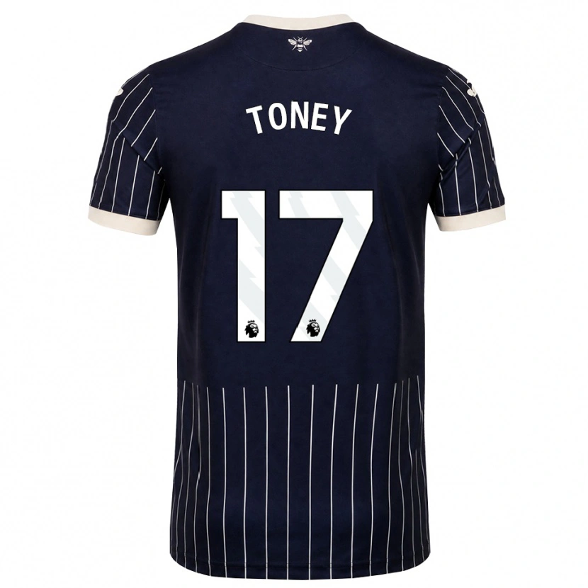 Danxen Criança Camisola Ivan Toney #17 Preto Branco Alternativa 2026/27 Camisa