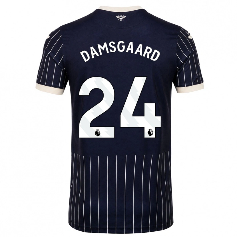 Danxen Criança Camisola Mikkel Damsgaard #24 Preto Branco Alternativa 2026/27 Camisa