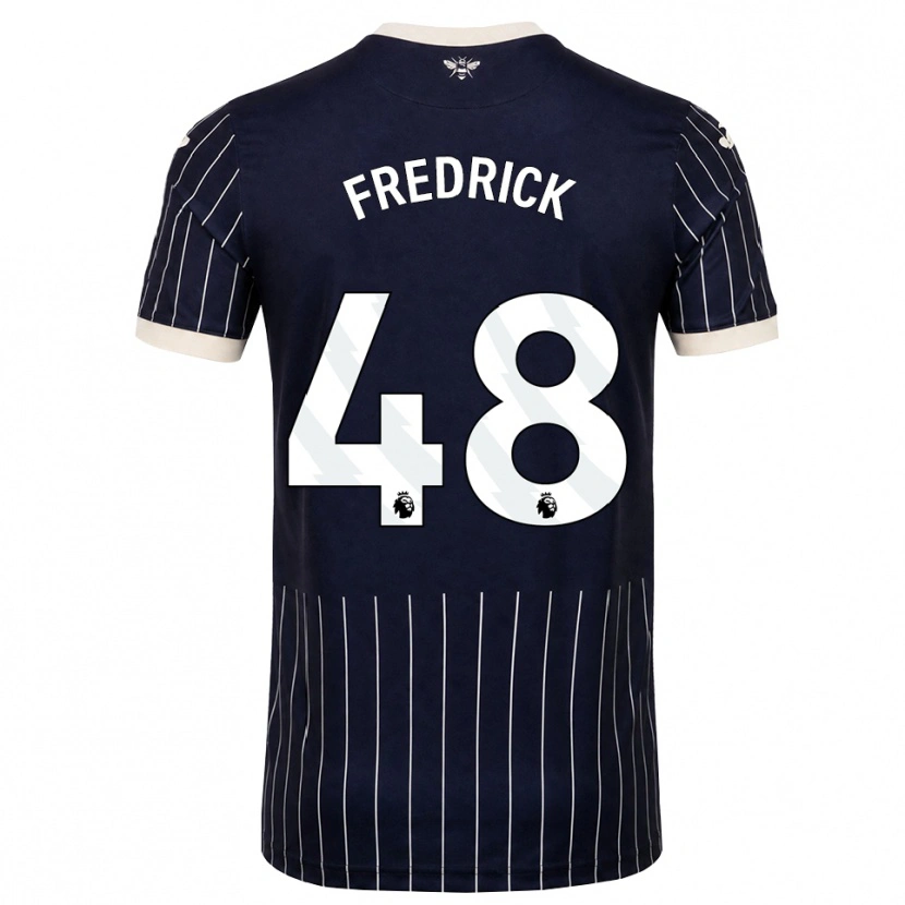 Danxen Criança Camisola Benjamin Fredrick #48 Preto Branco Alternativa 2026/27 Camisa