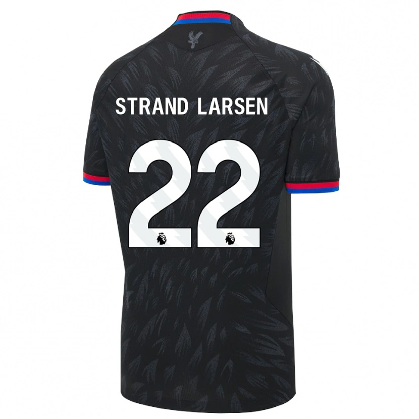 Danxen Criança Camisola Jørgen Strand Larsen #22 Preto Azul Vermelho Alternativa 2026/27 Camisa