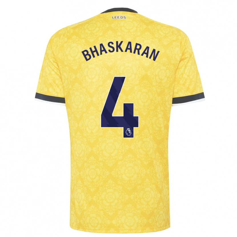 Danxen Criança Camisola Joe Bhaskaran #4 Amarelo Branco Preto Alternativa 2026/27 Camisa