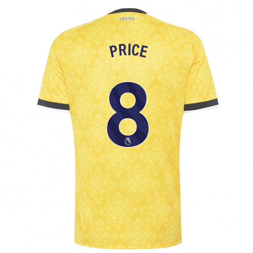 Danxen Criança Camisola Leoni Price #8 Amarelo Branco Preto Alternativa 2026/27 Camisa