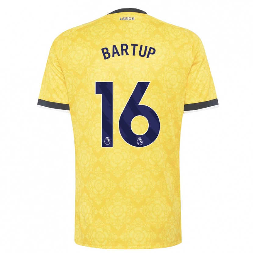 Danxen Criança Camisola Laura Bartup #16 Amarelo Branco Preto Alternativa 2026/27 Camisa