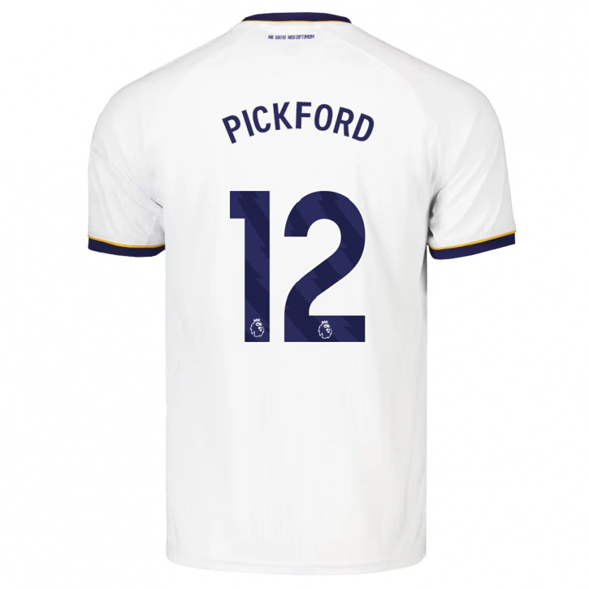 Danxen Criança Camisola Jordan Pickford #12 Midnightblue Branco Amarelo Alternativa 2026/27 Camisa