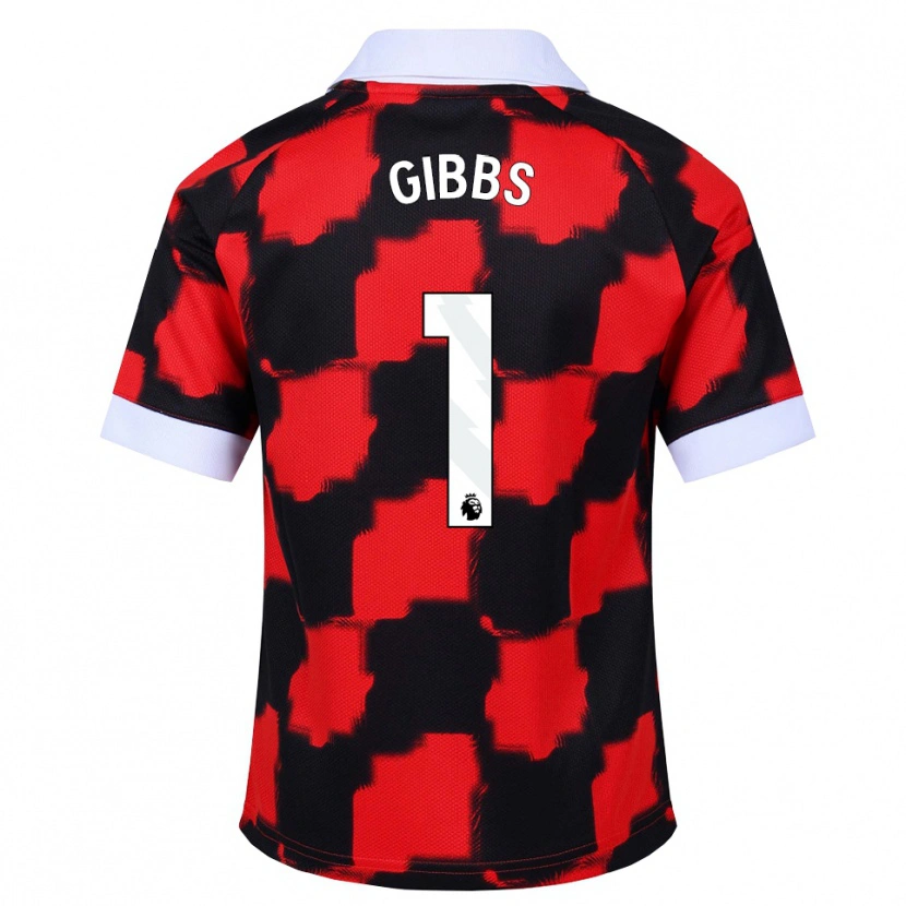 Danxen Criança Camisola Frankie Gibbs #1 Vermelho Branco Preto Alternativa 2026/27 Camisa