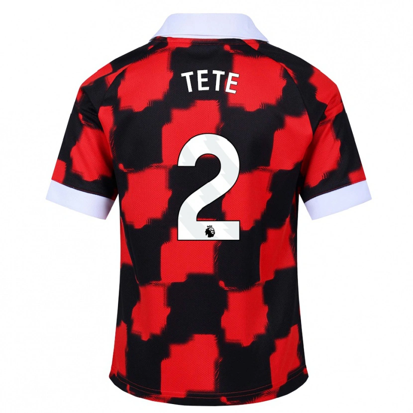 Danxen Criança Camisola Kenny Tete #2 Vermelho Branco Preto Alternativa 2026/27 Camisa