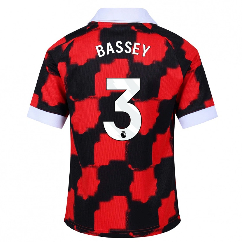 Danxen Criança Camisola Calvin Bassey #3 Vermelho Branco Preto Alternativa 2026/27 Camisa