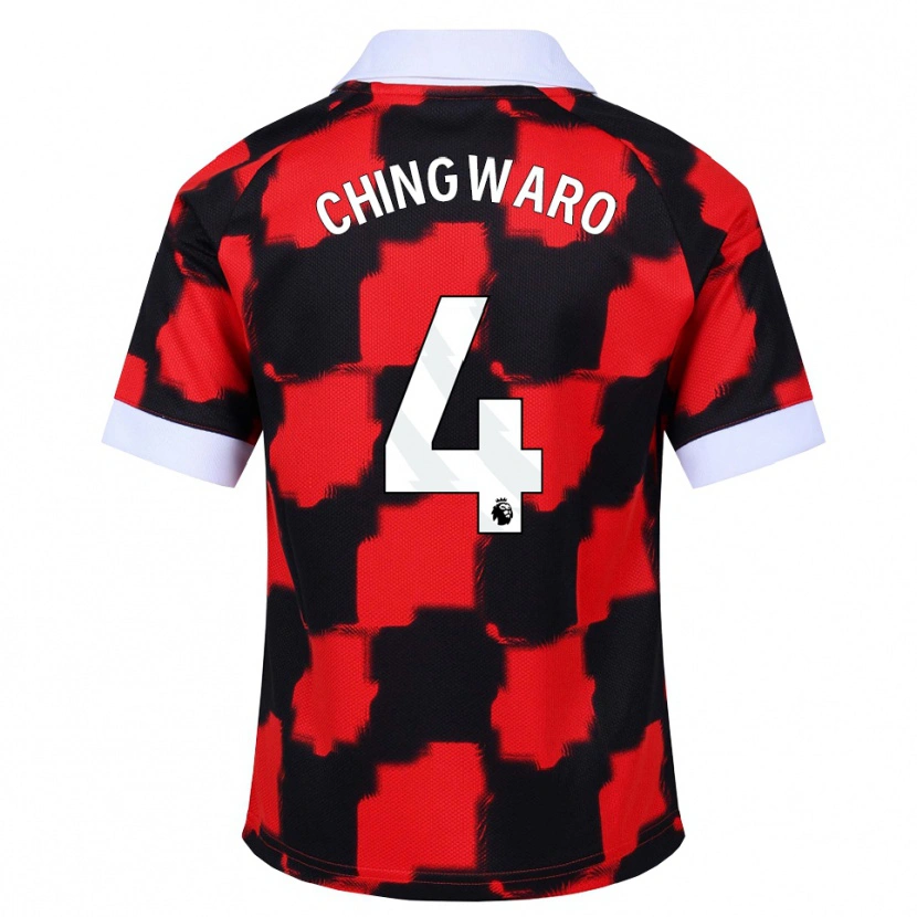 Danxen Criança Camisola Seth Chingwaro #4 Vermelho Branco Preto Alternativa 2026/27 Camisa