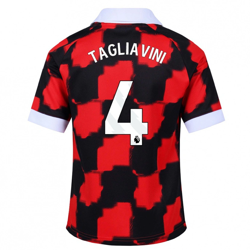 Danxen Criança Camisola Ella Tagliavini #4 Vermelho Branco Preto Alternativa 2026/27 Camisa