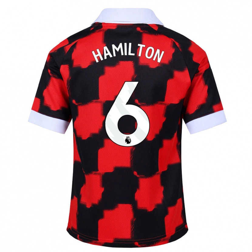 Danxen Criança Camisola Leo Hamilton #6 Vermelho Branco Preto Alternativa 2026/27 Camisa
