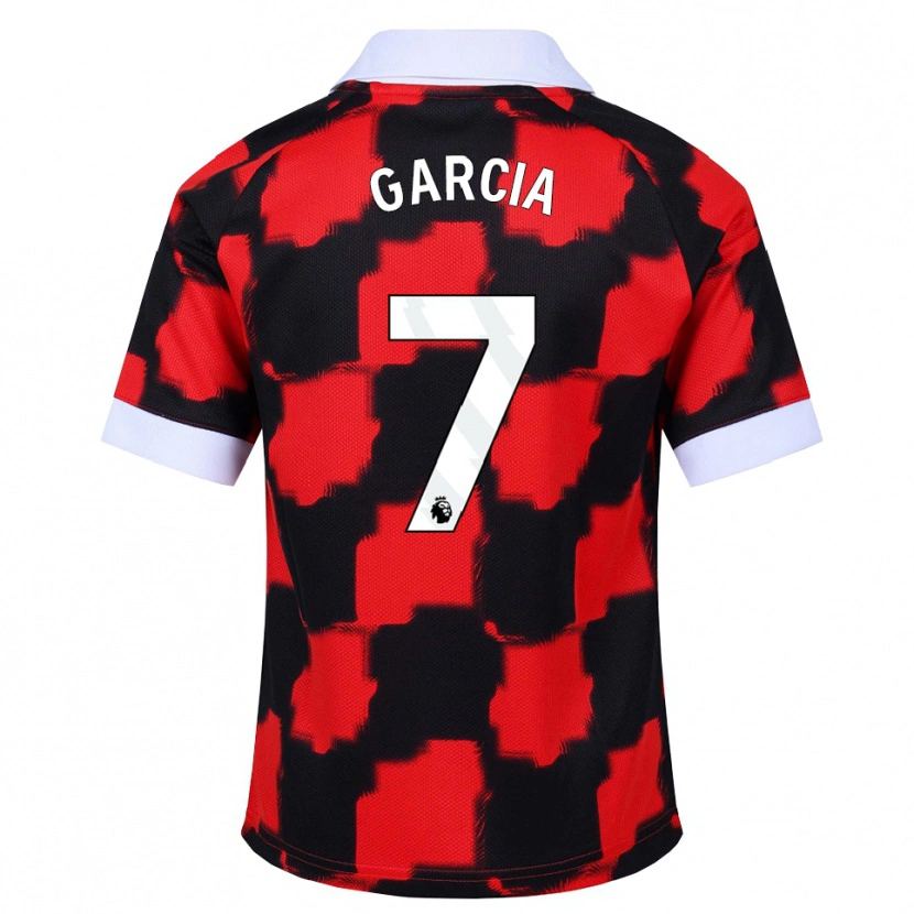 Danxen Criança Camisola Gonzalo García #7 Vermelho Branco Preto Alternativa 2026/27 Camisa