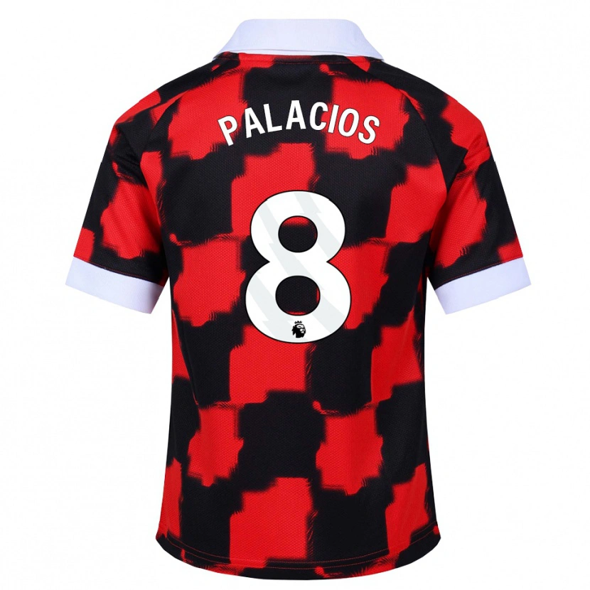 Danxen Criança Camisola César Palacios #8 Vermelho Branco Preto Alternativa 2026/27 Camisa