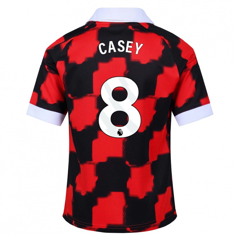 Danxen Criança Camisola Dan Casey #8 Vermelho Branco Preto Alternativa 2026/27 Camisa