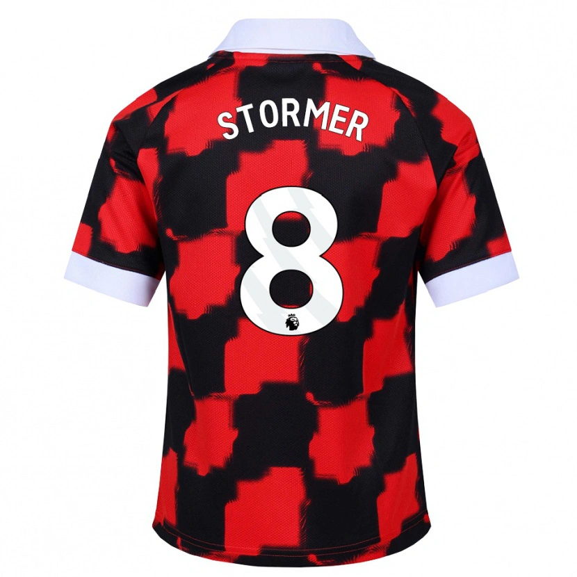 Danxen Criança Camisola Becky Stormer #8 Vermelho Branco Preto Alternativa 2026/27 Camisa