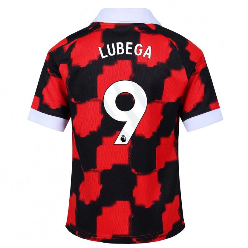 Danxen Criança Camisola Bashil Lubega #9 Vermelho Branco Preto Alternativa 2026/27 Camisa