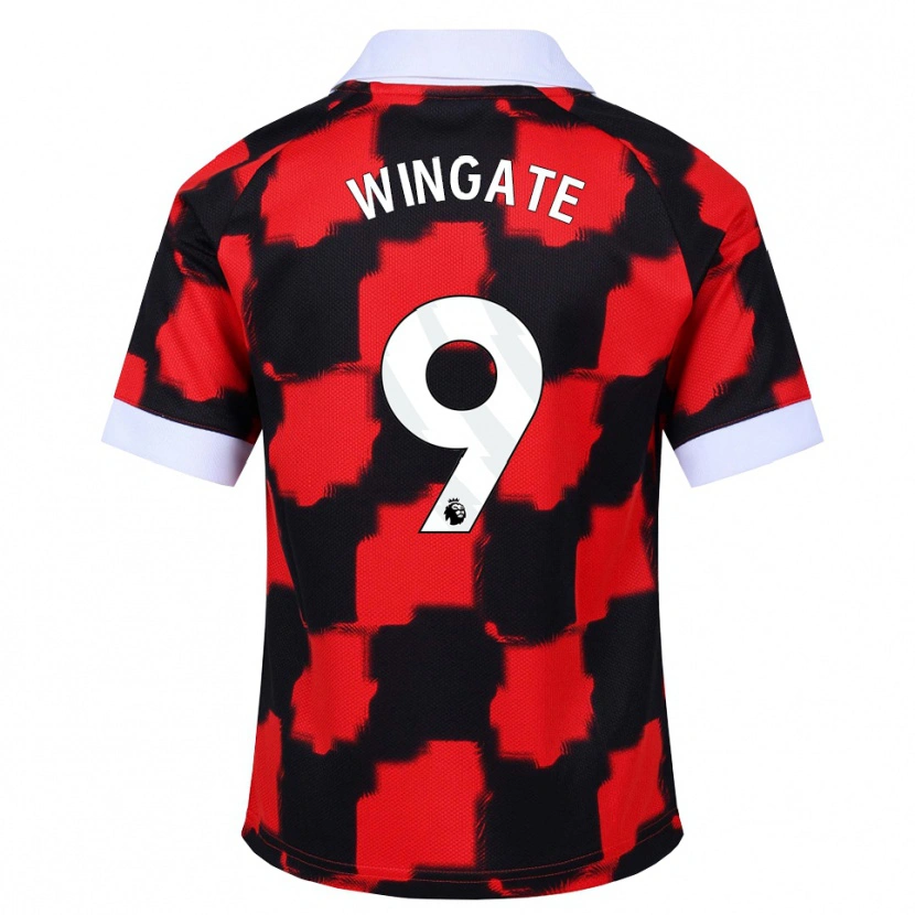 Danxen Criança Camisola Tom Wingate #9 Vermelho Branco Preto Alternativa 2026/27 Camisa